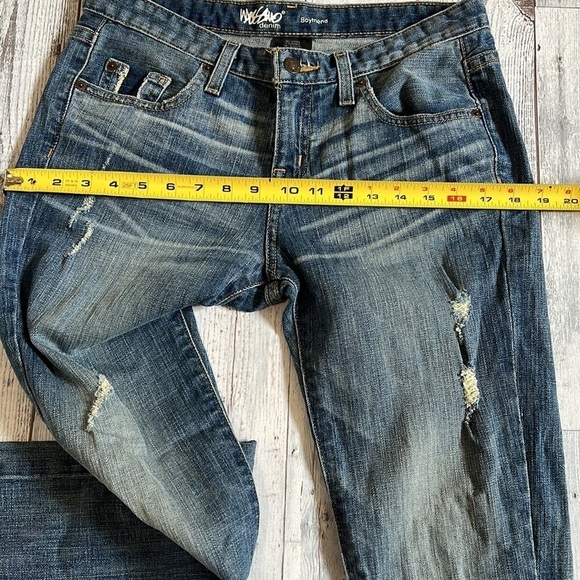 MOSSIMO BOYFRIEND‎ RAW HEM DISTRESSED STRETCH JEANS SIZE 2 - Picture 11 of 13